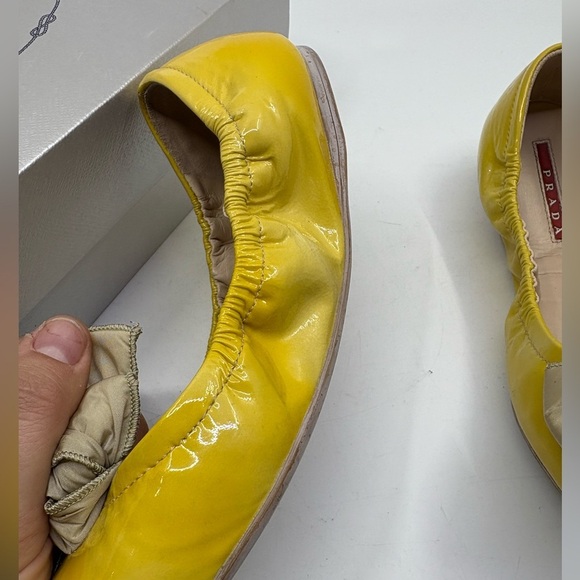 Prada Women's Yellow Ballet Flats size 38.5 EU - Picture 9 of 12